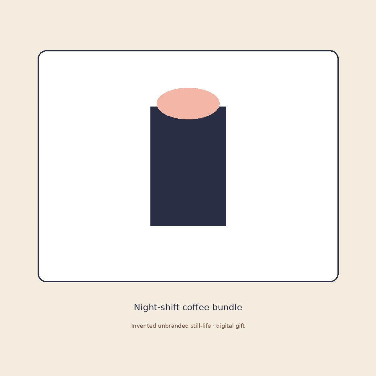 Unbranded coffee beans and insulated cup still-life (invented unbranded)