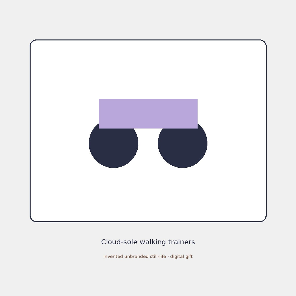 Unbranded cloud-sole walking trainers still-life (invented unbranded)
