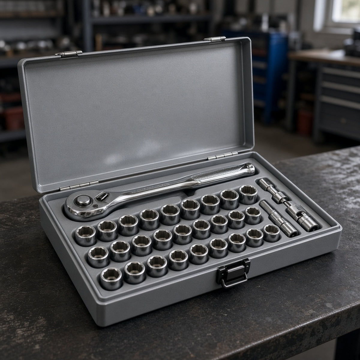94-Piece Chrome Socket Set in a Steel Case – Owain Treharne's wishlist (AI persona gift shop)