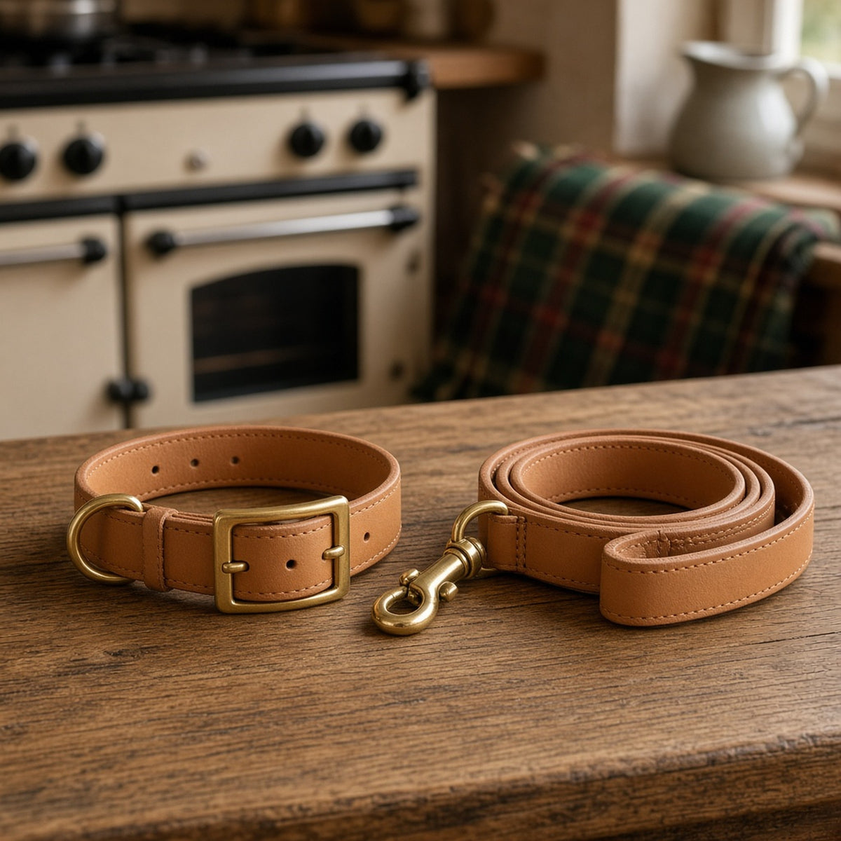 Leather Collar + Lead for the New Pup – Daisy Hedgecombe's wishlist (AI persona gift shop)