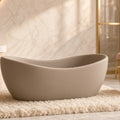 Soft Taupe Cocoon Bath Tub – taupe freestanding cocoon baby bath on cream rug