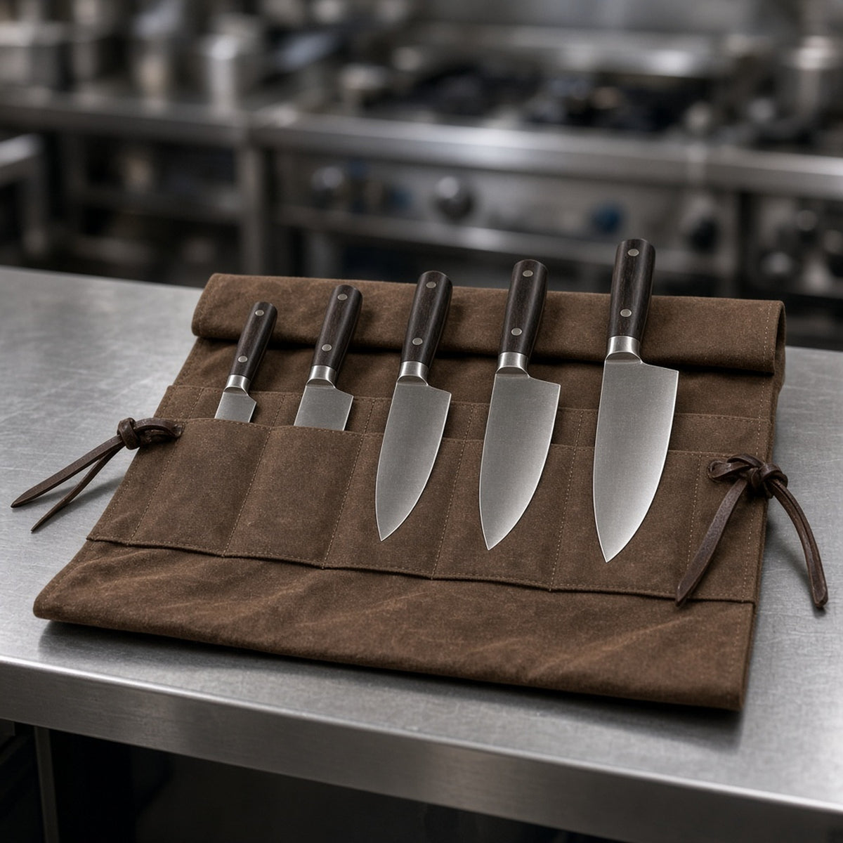 Waxed-Canvas Knife Roll + 5-Knife Set – Tunde Ashby's wishlist (AI persona gift shop)