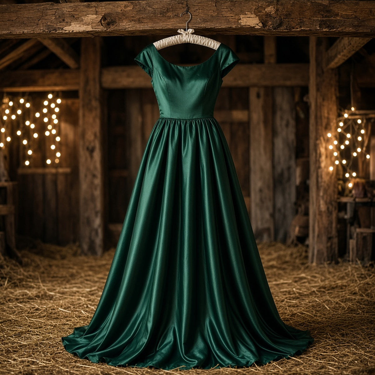 Young Farmers' Ball Gown (Dark-Green Satin) – Daisy Hedgecombe's wishlist (AI persona gift shop)